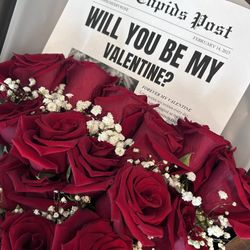 Valentines Day Roses Red Bouquet Live Gift Girlfriend Wife Anniversary