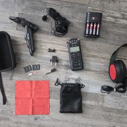 Audio Recording Bundle – TASCAM Recorder, Headphones, Mic & Accessories