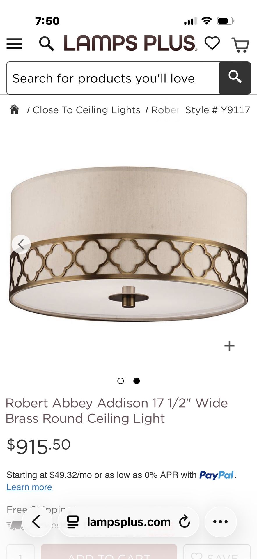 Robert Abbey Flush mount