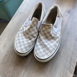 VANS GREY SLIP ON SHOES