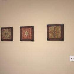 4 Tuscan Style Wood Paintings 