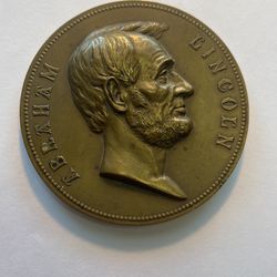Large 3” Bronze Abraham Lincoln Inaugeral Death Medal 7.877 ozs. 