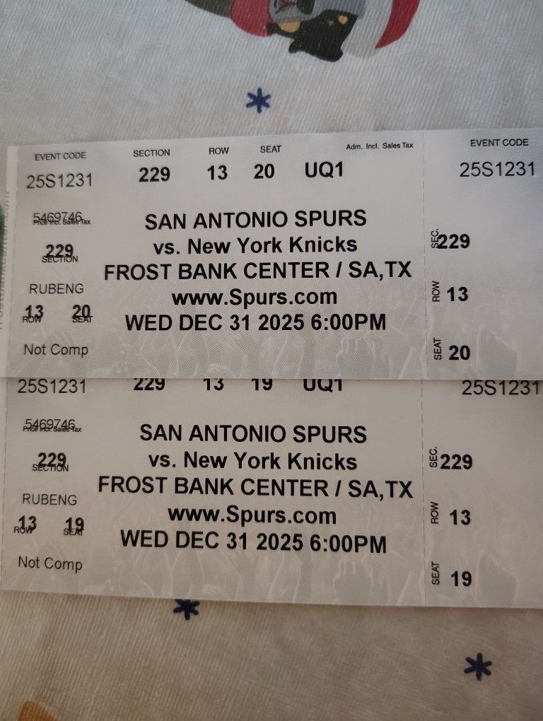 SPURS VS KNICKS DEC 31ST 2025