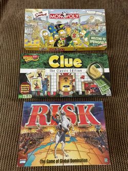 Games: Risk, Clue & Monopoly