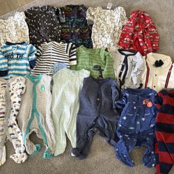 Baby Boy 0-3 Month Clothes. 28 Items For $30