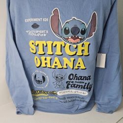 Womens XL(15-17) Disney Stitch Ohana Sweatshirt 