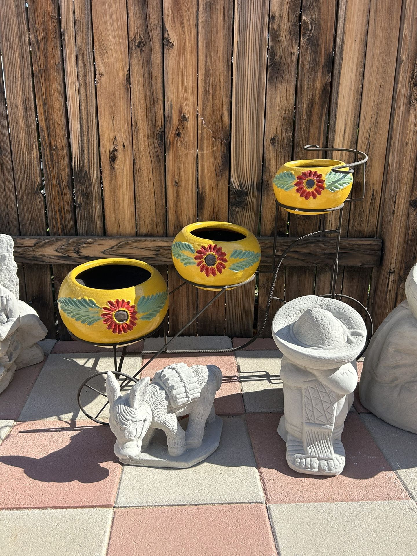 New Bike With Flower Pots Made Out Of Clay And Iron