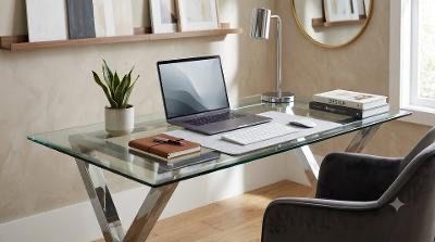 Modern Glass and Chrome Desk