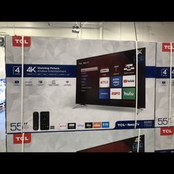 55” TCL Smart 4k Roku Led Tv 