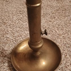 Mid 20th century Moroccan mechanical handcrafted brass candlestick holder. See our other great vintage art antiques furniture fishing lures jewelry sp