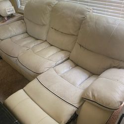 Tan Couch Two Big Recliners 