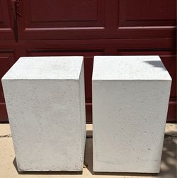 CB2 Ivory Concrete Outdoor Patio Side Tables