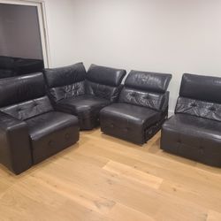 Sectional Recliner Leather Couch