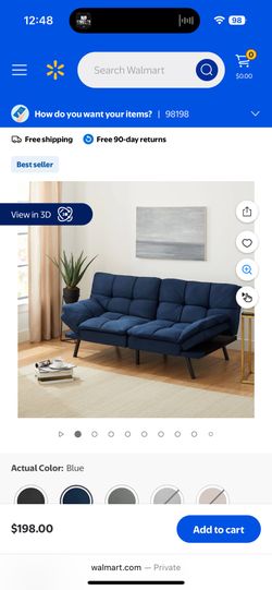 Mainstays Memory Foam Futon