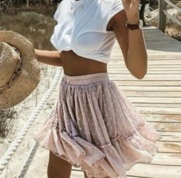 galmorous Skirt woman's pink textured XS. NWT