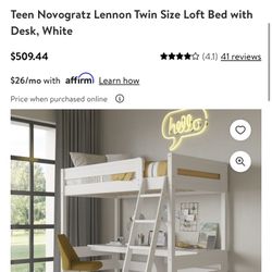 Twin Size Loft Bed With Desk 