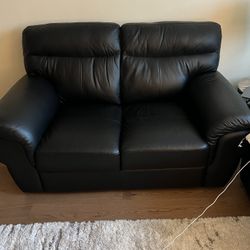 Black Italian Leather 2 Pc Set 