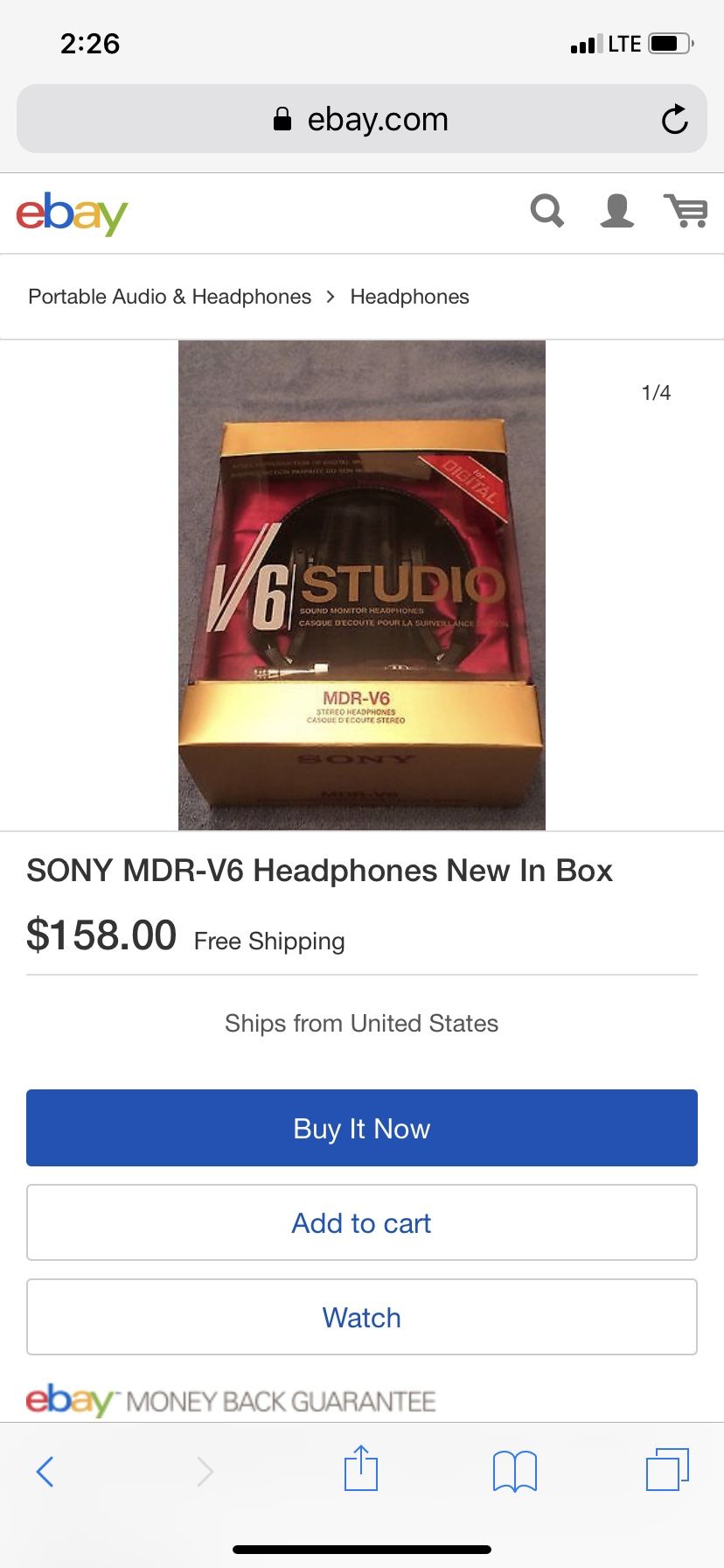 Sony MDR – V6 studio headphones