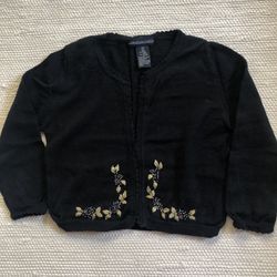 Jonathan Martin Black Embellished 3/4 Sleeves Cardigan 