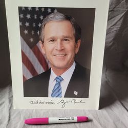 8 X 10 Stock Photo Of President George W. Bush Autographed 