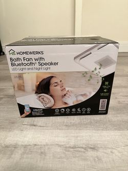 New Homewerks Bath Fan with Bluetooth Speaker, LED Light & Night Light