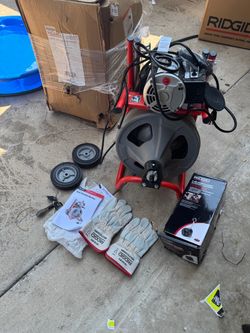 K-400 AutoFeed Drain Cleaning Snake Auger 120-Volt Drum Machine and C-45IW 1/2 in. x 75 ft. Cable + Tool Set & Gloves 700$ no less