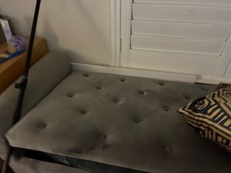 Gray storage bench