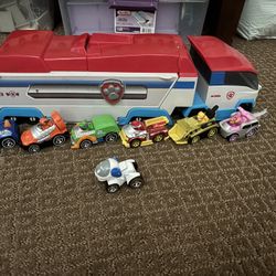 Paw Patrol Die Cast Vehicles With Hauler