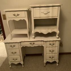 French Provincial Table, Desk And Nightstand