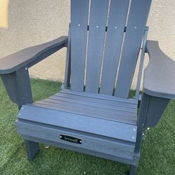 New Smoke Grey Folding Adirondack Chair All Weather Resistant Serwall