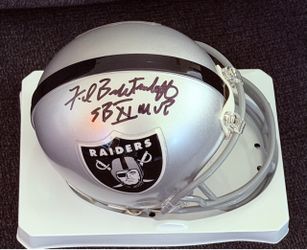 Fred Biletnikoff Raiders SB XI MVP signed mini football helmet