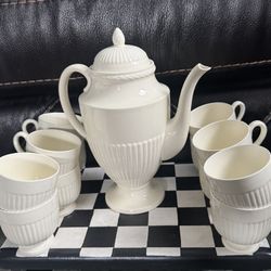Vintage Wedgwood Edme Teapot & Espressoo Cups (12)