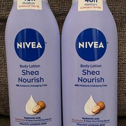(2) Nivea Shea Nourish Body Lotion, 8.4 oz each