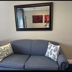 Stylish Blue-Gray Loveseat - Excellent Condition!