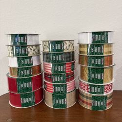 (Lot of 18) 50 yd Wired - Edged Ribbon - NEW