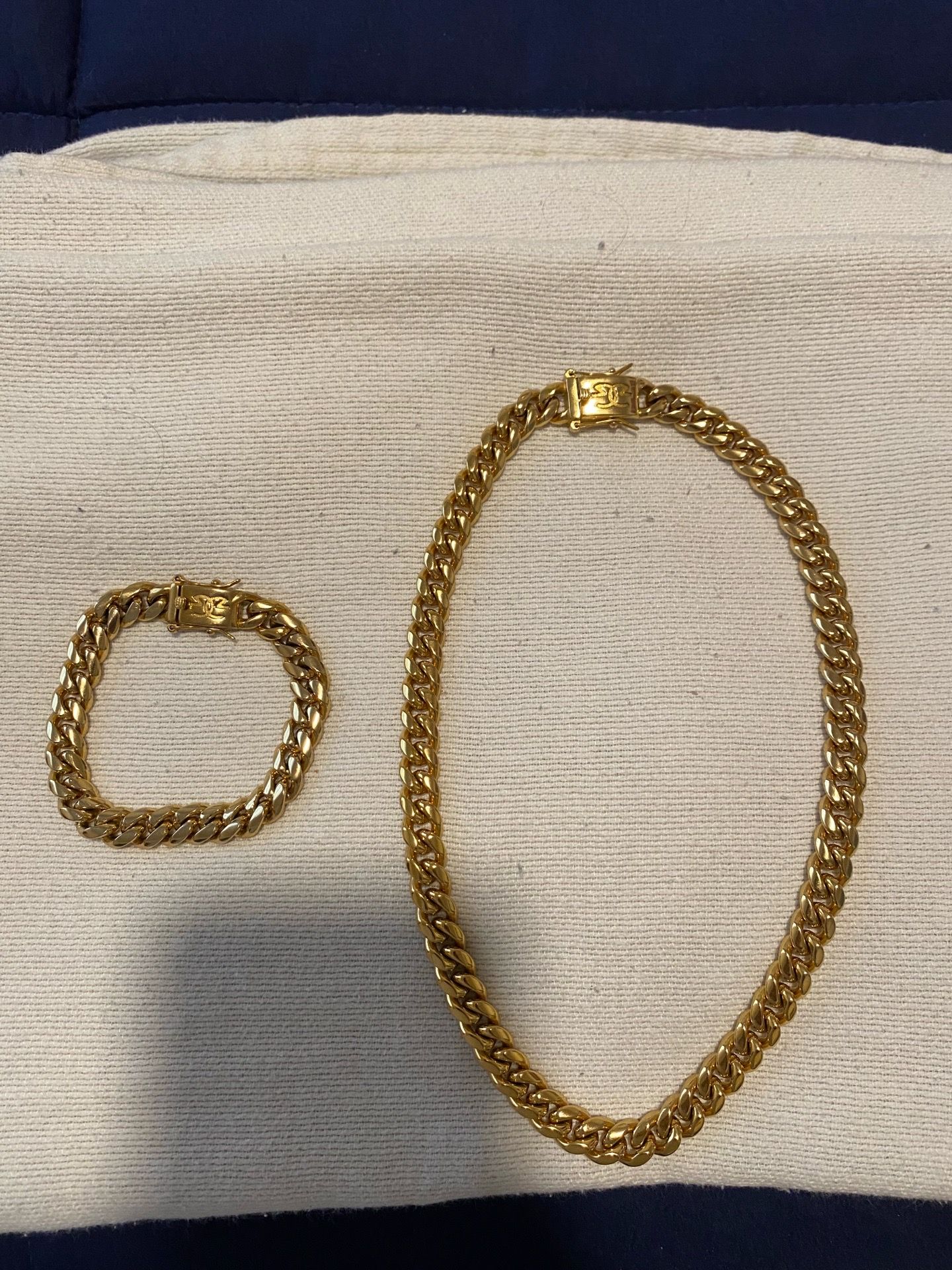 18k Cuban link set GP
