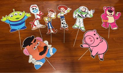 Toy Story party decoration cut outs with sticks $40 for all 8