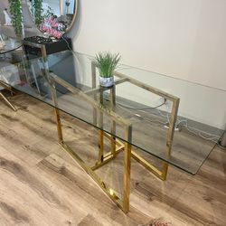 Big Rectangular Glass Dining Table For 6-8 People