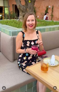 NWT $168 Anthropologie x Maeve Fitted Square-Neck Mini Dress: Danielle Kroll XXS