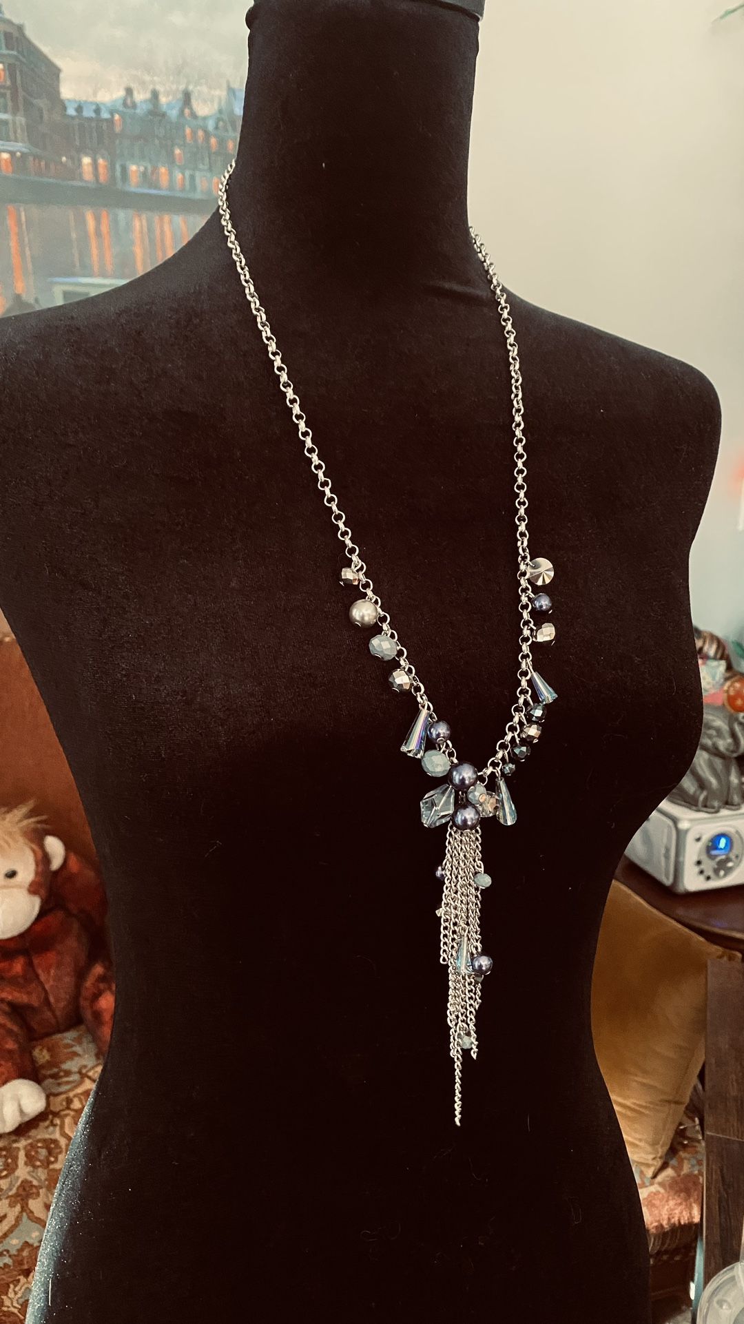 Whimsical Opera Length Necklace With Fringe  