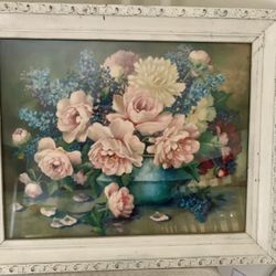 Framed Floral Painting