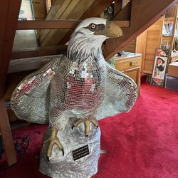 HUGE 56 X 36” EAGLE MIRROR TILE CARVED WOOD FTOM CATALINA ISLAND