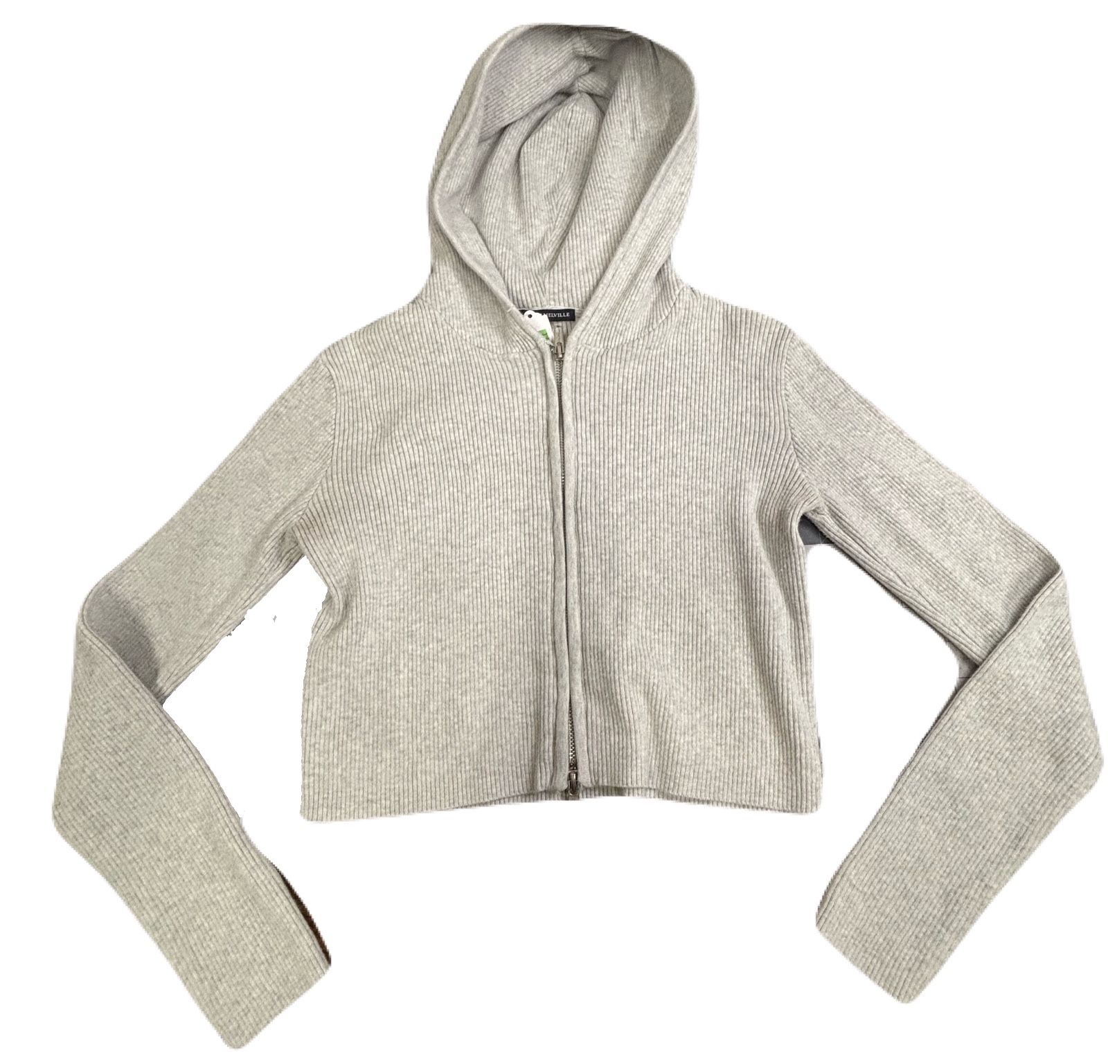 Grey Brandy Melville Cropped Zip Up Size XS