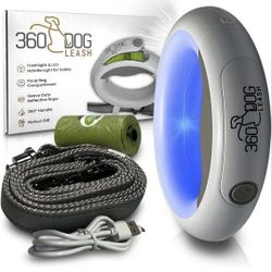 Dog Leash With LED Handle Light & Built-in Poop Bag Dispenser

