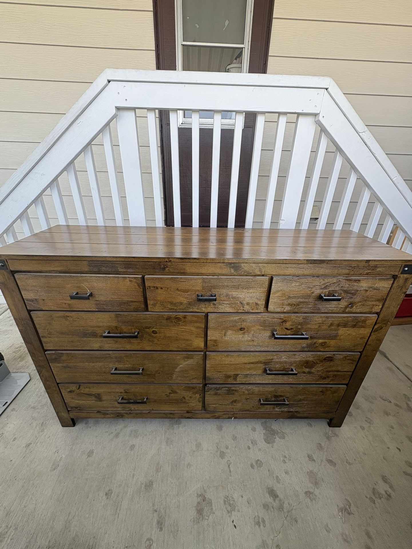 Wooden Dresser With Mirror