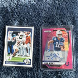 Adonai Mitchell Rookie Card Autograph - Pink Prizm - Indianapolis Colts 