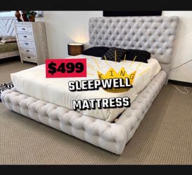 Queen size bed frame with mattress included