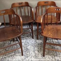 Antique Primitive Boling Chair Company Chair Set Of 4