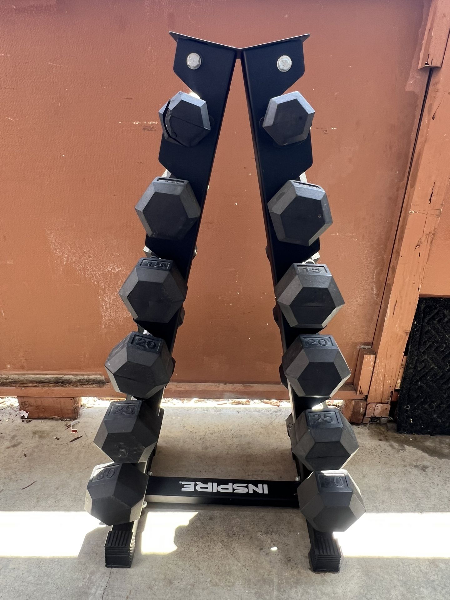 Dumbbell Set w/ Rack – 5 to 30 lbs | INSPIRE Fitness