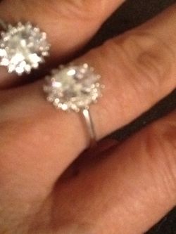 925 silver on crystal rings 7,8